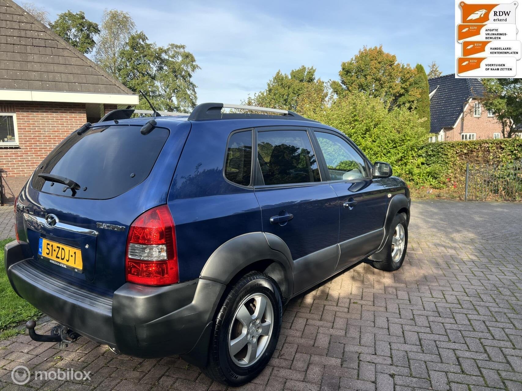 Nette Hyundai Tucson 2.0i Active bj 2007 nwe d-riem, Auto's, Verwarmde buitenspiegels, Gebruikt, 4 cilinders, Blauw