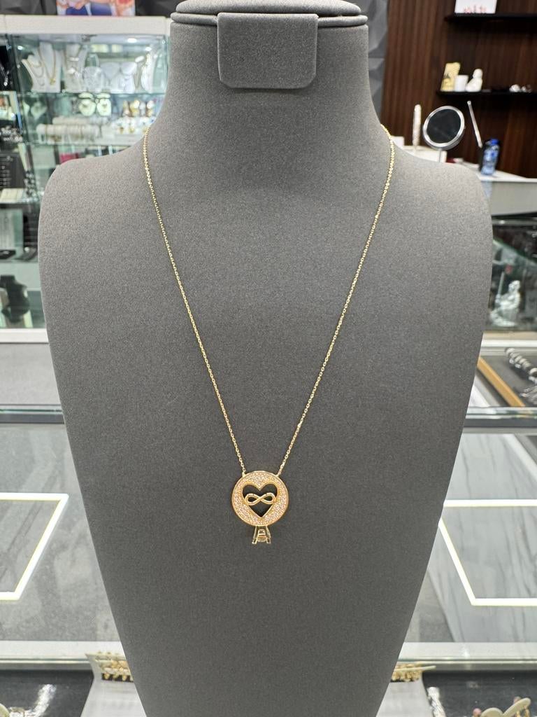 14K Goud - Gouden Ketting + Hanger - 14Karaat - Nieuw, Ophalen of Verzenden, Nieuw, Goud, Goud