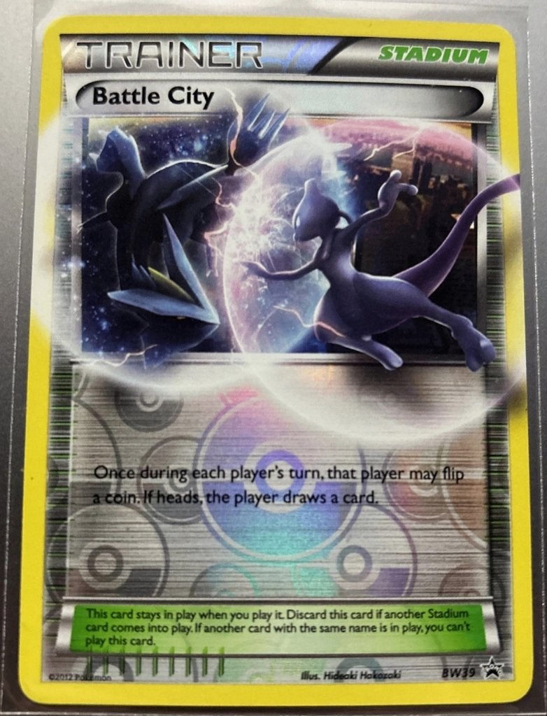 pokemon Battle City BW39 promo Black & White Holo, Ophalen of Verzenden, Zo goed als nieuw, Losse kaart, Foil
