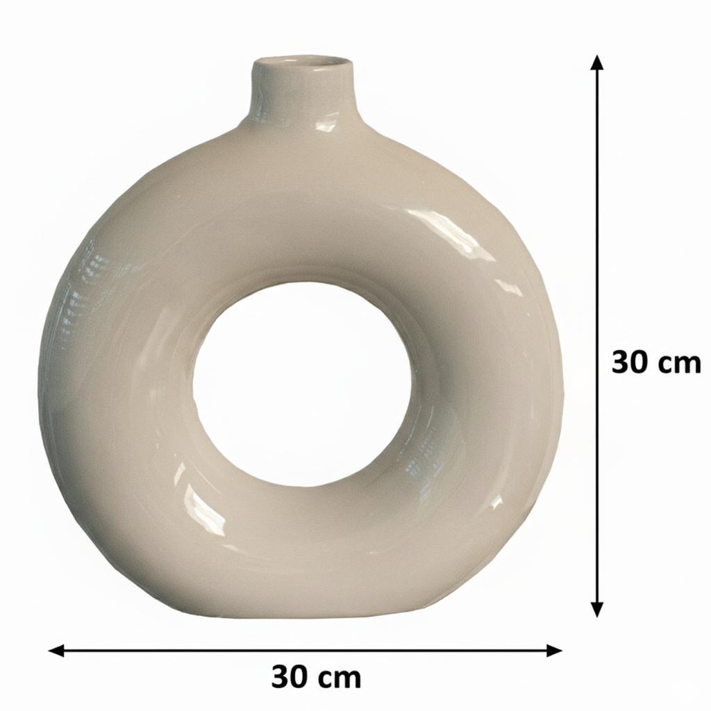 Cirkel Vaas Wit — Porselein designvaas Bloemenvaas vazen, Verzenden, Wit, Aardewerk of Porselein, Nieuw