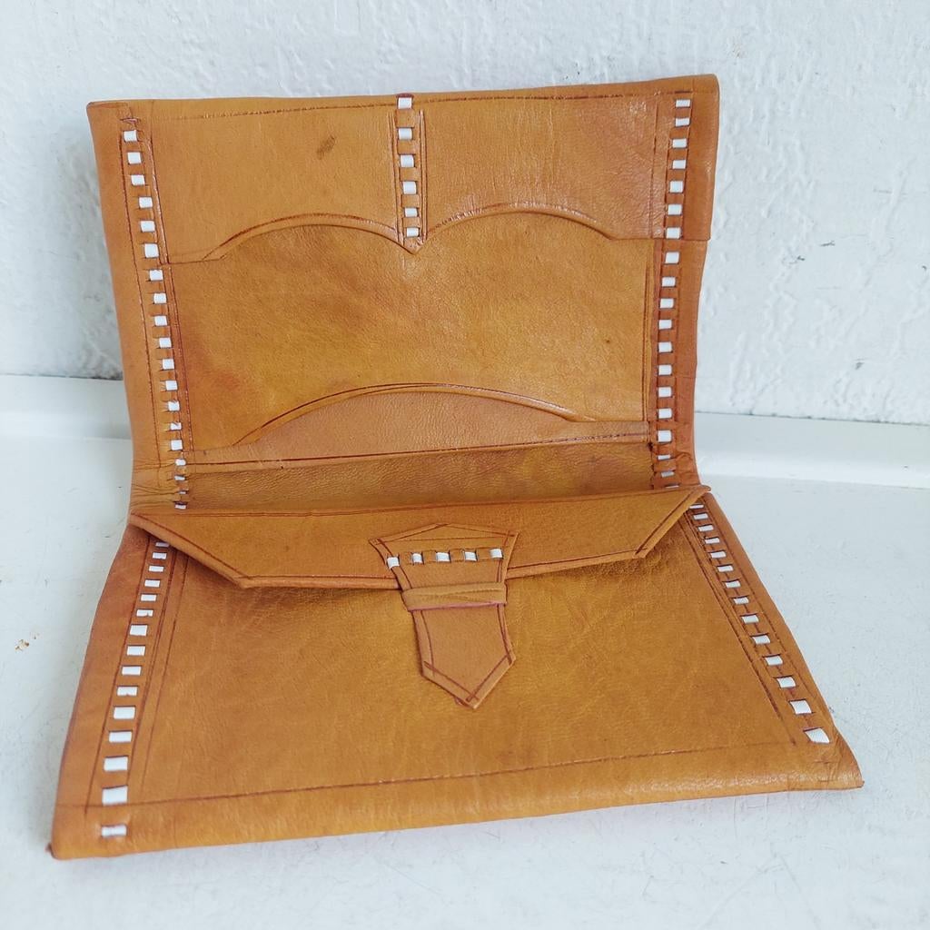 Lucky Vintage Nieuwe Marokkaanse leren portemonnee, Overige merken, ., Ophalen of Verzenden, Zo goed als nieuw