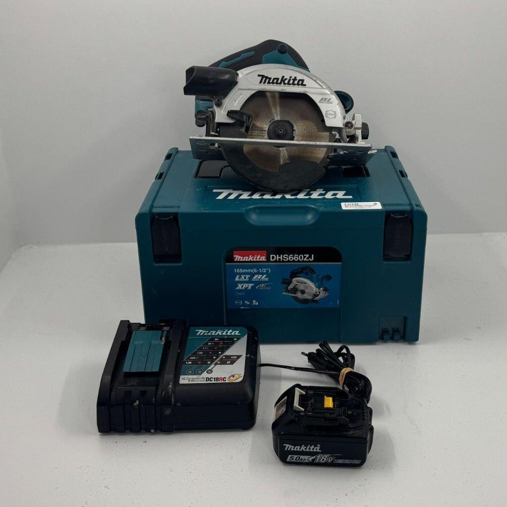 Makita DHS660ZJ Cirkelzaag | Met accu en lader | In kist |, Gebruikt, Cirkelzaag, Dordrecht@usedproducts.nl, Toulonselaan 72