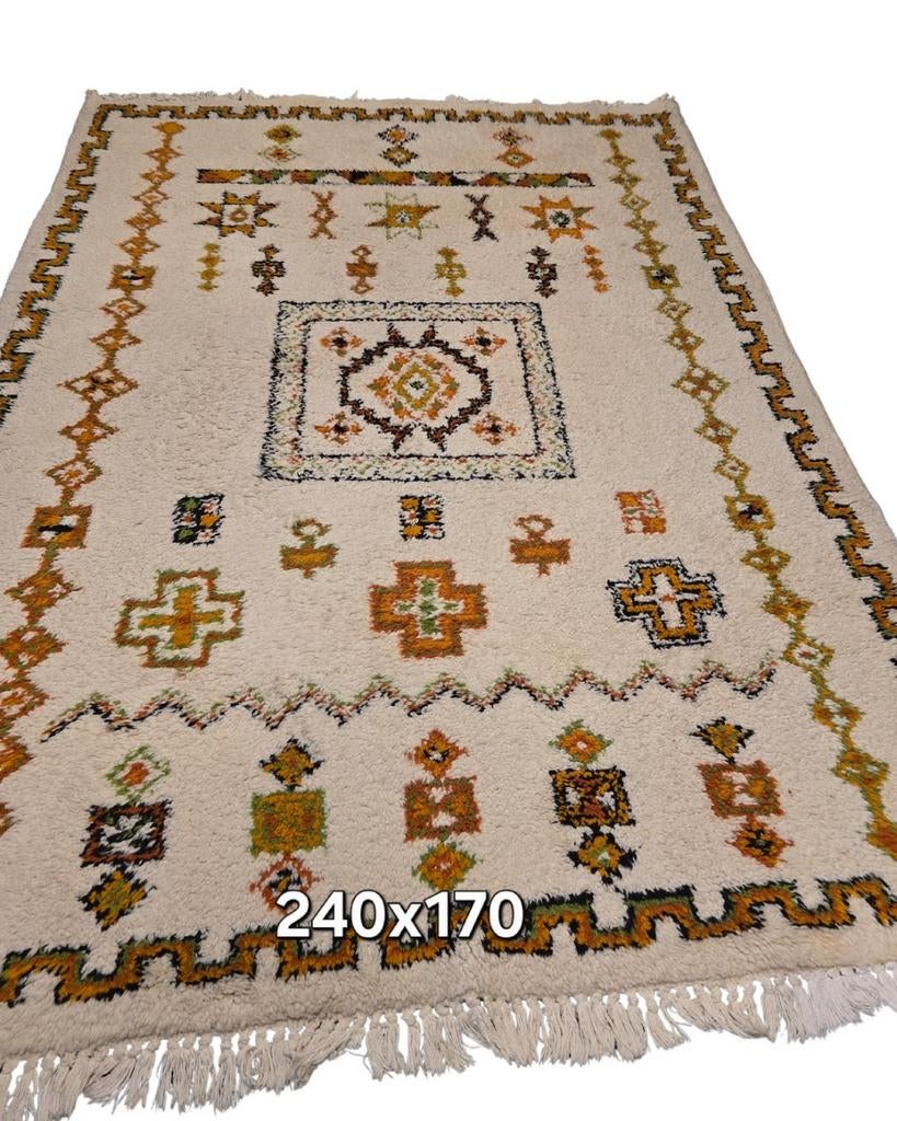 Berber Tapijt 240x170 wollen vloerkleed handgeknoopt marokko, Info@rugsandcarpets.nl, De handelmaatschappij, 150 tot 200 cm, 200 cm of meer