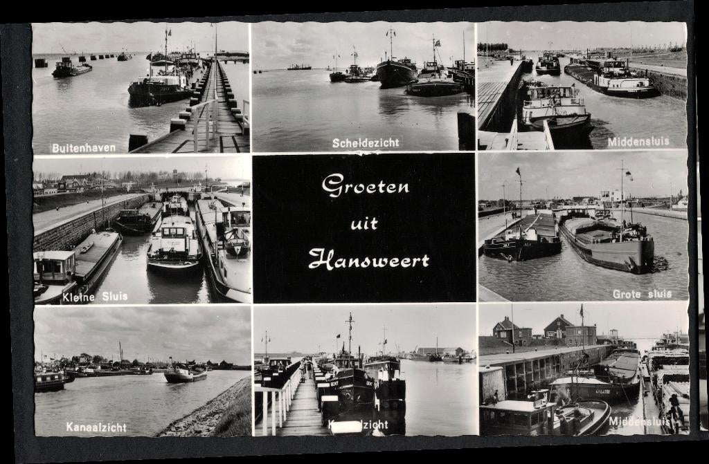 Hansweert, Groeten uit, Schepen. 1968., Ophalen of Verzenden, 1960 tot 1980, Gelopen, Zeeland