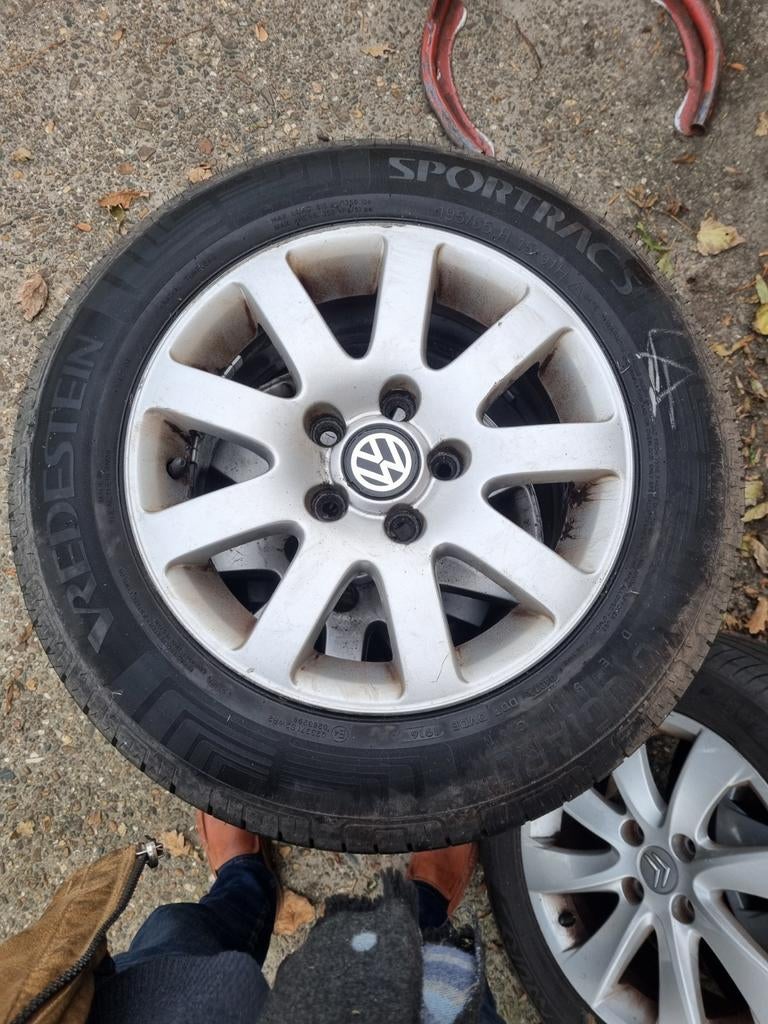 nette velgen en banden vw ET 37 steek 112, 15 inch, Ophalen of Verzenden, 195 mm, Zomerbanden