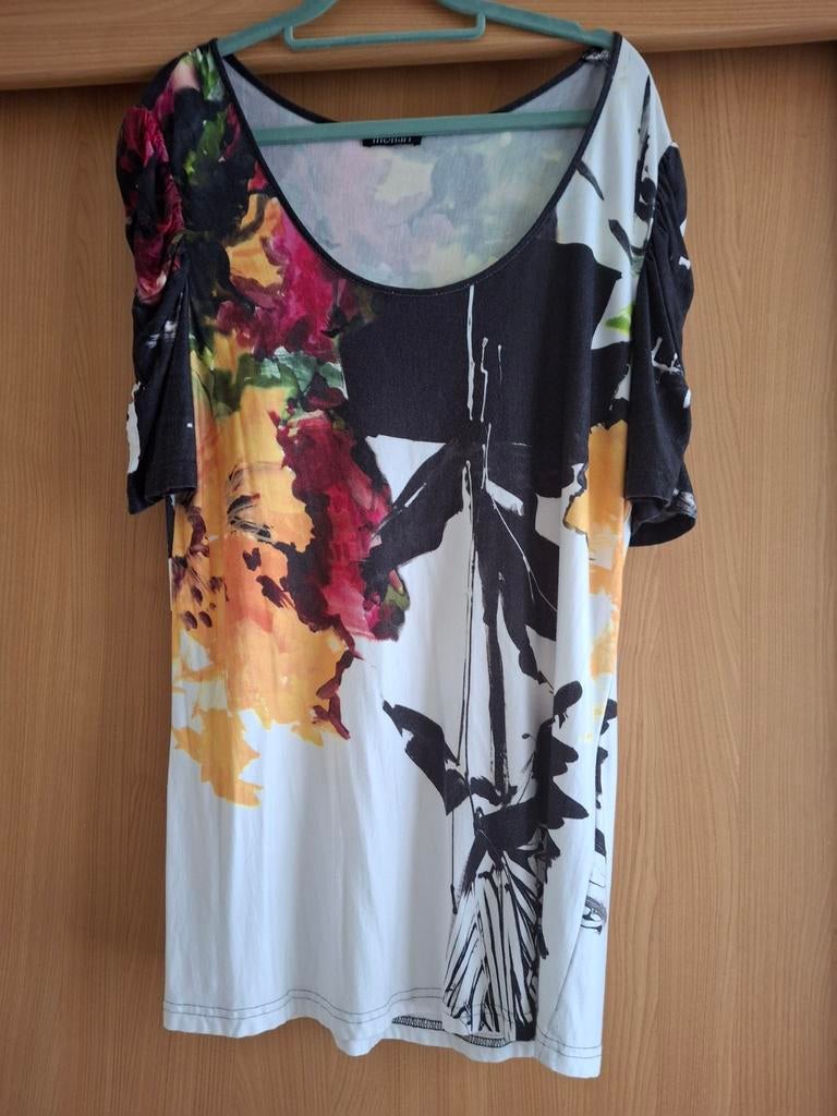 Monari Shirt met Bloemenprint - Maat 46, Kleding | Dames, Monari, Maat 46/48 (XL) of groter, Ophalen of Verzenden, Zo goed als nieuw