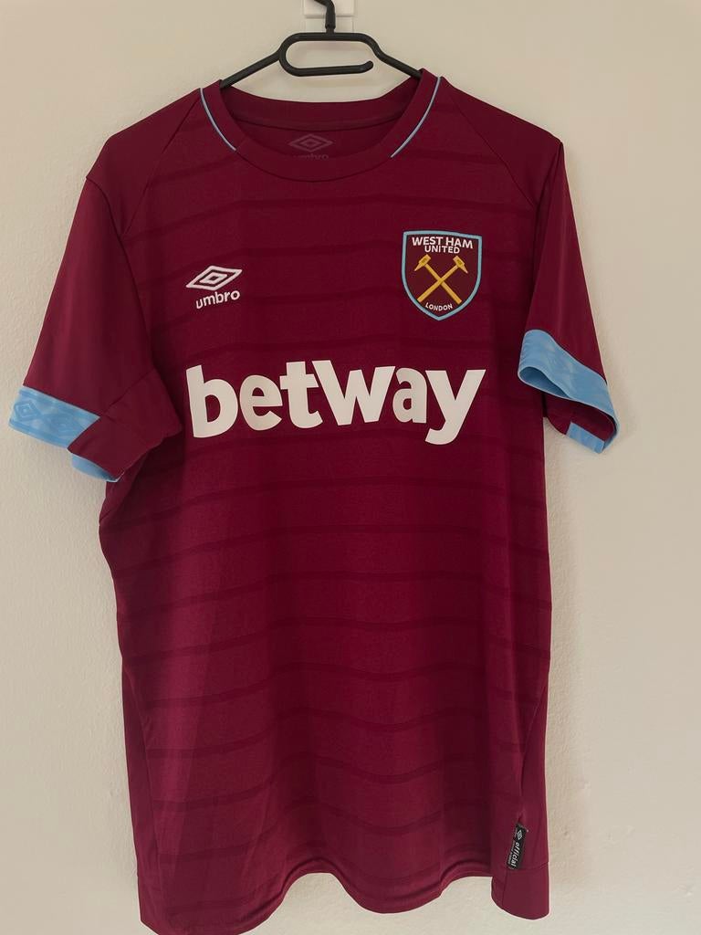 West Ham voetbalshirt 2018/19, Ophalen of Verzenden, Gedragen, Maat 48/50 (M), Rood