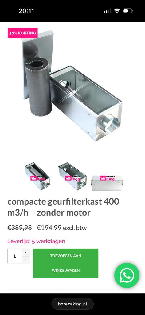 Geurfilterkast - rookfilter, Ophalen of Verzenden, Zo goed als nieuw, Luchtreiniger
