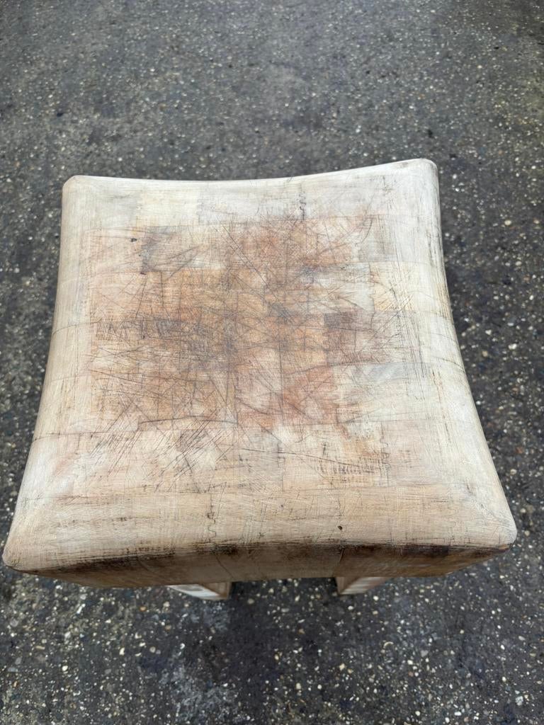 Oude slagers hakblok beukenhout blok 40 x 40 cm, Ophalen of Verzenden