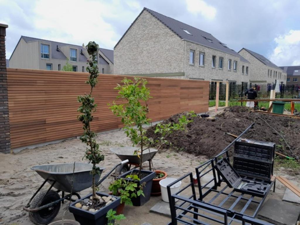 Thermo Ayous plank triple Rhombus 25mmx143mm dik gevelbekled, Ophalen, Planken, Nieuw, Hardhout