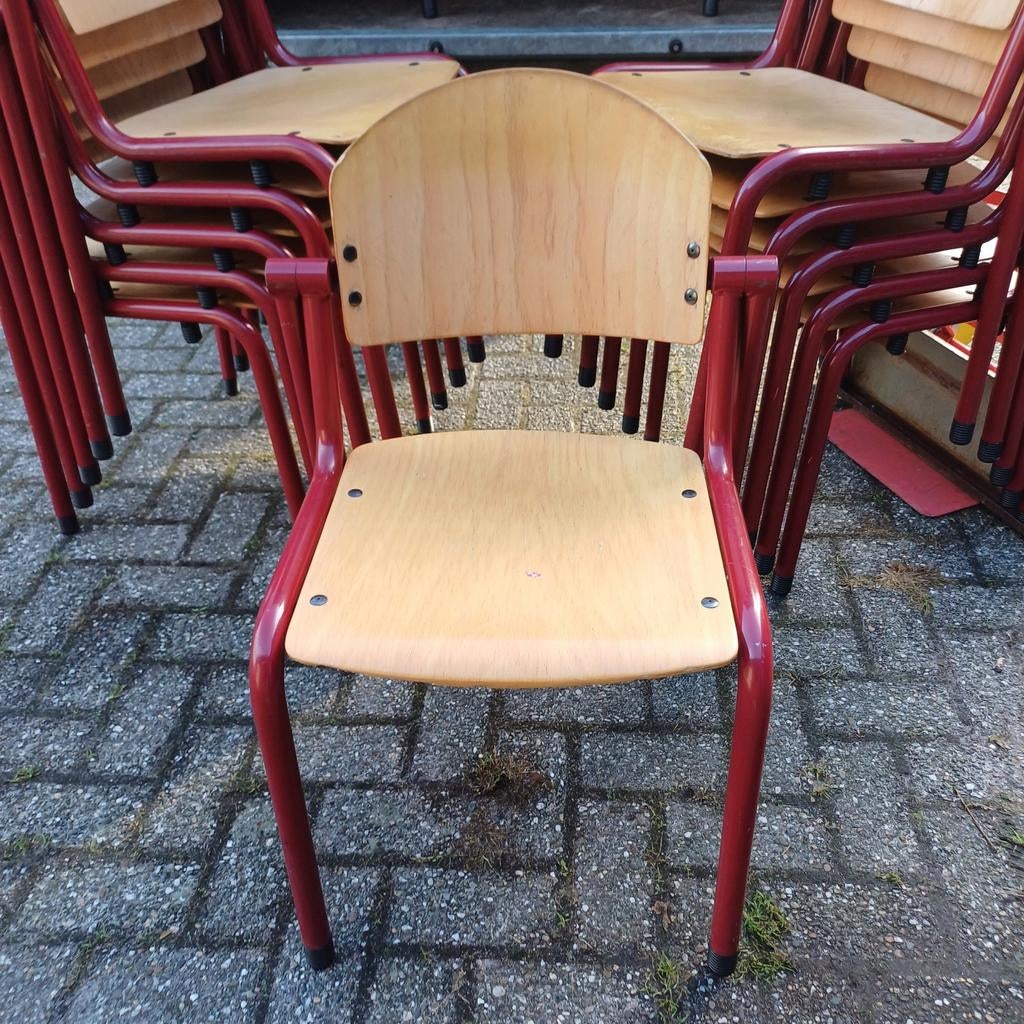 90 x stapelstoelen kantine stapelbare partij stoelen, Ophalen, Gebruikt, Bruin, Vijf, Zes of meer stoelen