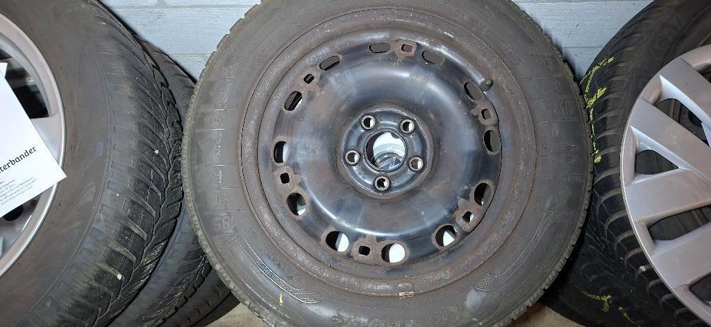 Volkswagen seat skoda stalen velgen met winterbanden, Ophalen, Gebruikt, 16 inch, Banden en Velgen