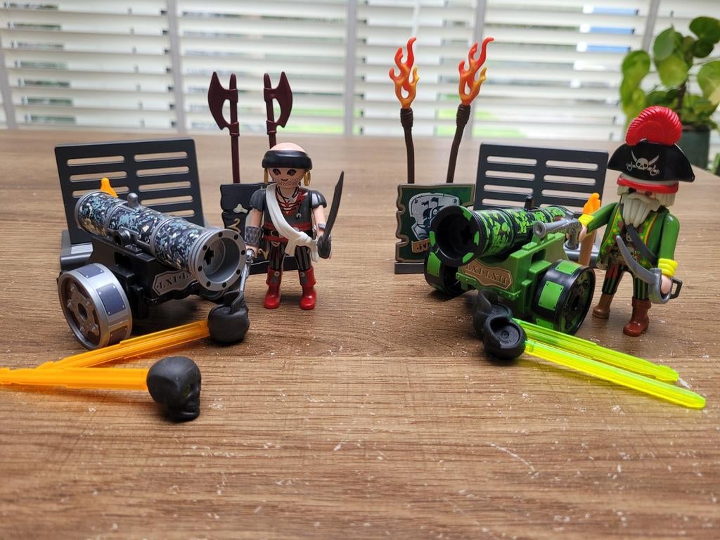Playmobil 6165 + 6162 2x Piraat met kanon, Ophalen of Verzenden, Zo goed als nieuw, Complete set