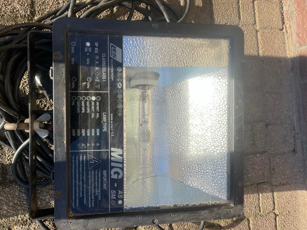 bouwlamp 400W, Ophalen of Verzenden, Zo goed als nieuw, 200 tot 500 watt, Lamp