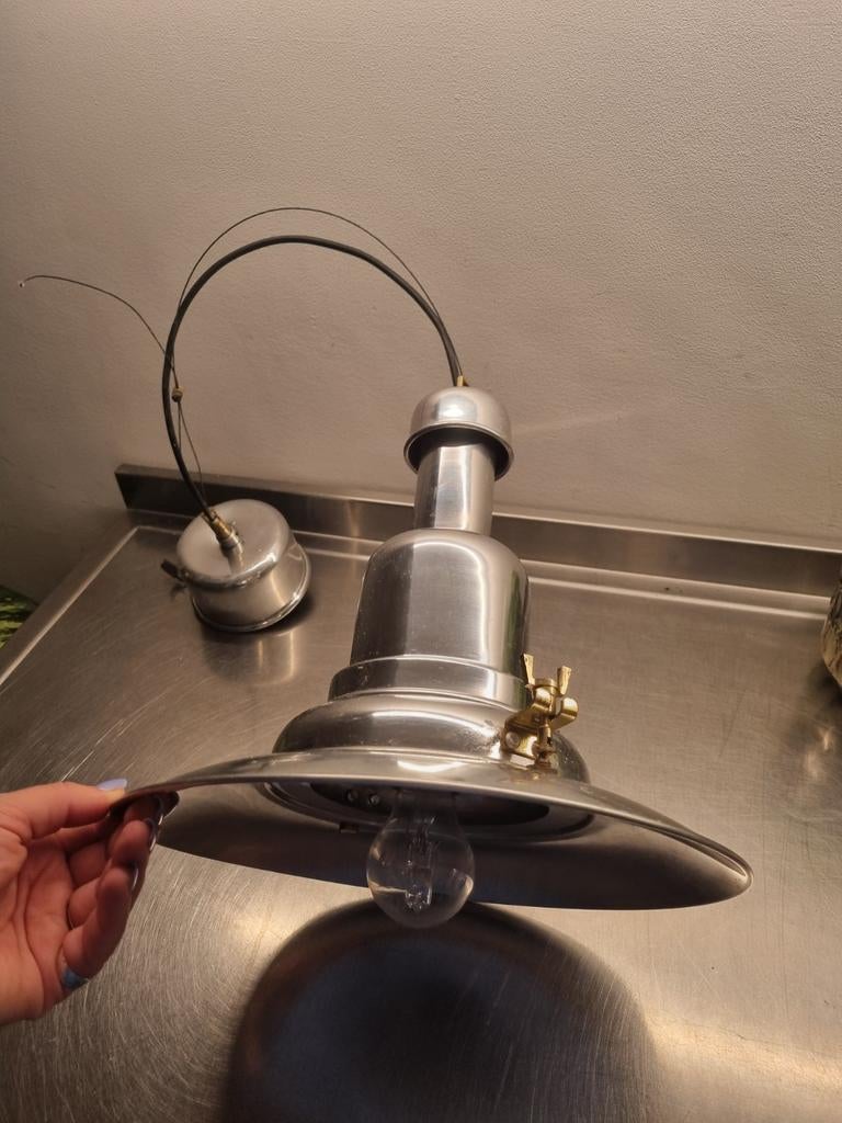 Hanglamp zilverkleurig, Huis en Inrichting, Lampen | Hanglampen, Ophalen, Minder dan 50 cm