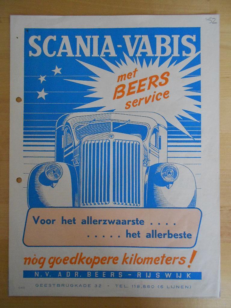 Scania Vabis 1952 Brochure – Beers LS267 LS567 LS1067, Boeken, Auto's | Folders en Tijdschriften, Zo goed als nieuw, Overige merken