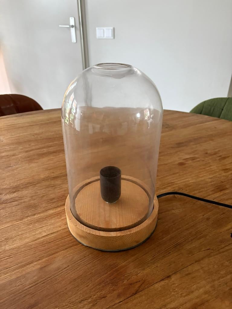 Glazen stolp met lampfitting, Ophalen, Nieuw