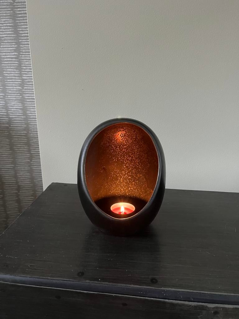 Egg windlicht zwart, Overige materialen, Gebruikt, Zwart, Ophalen of Verzenden