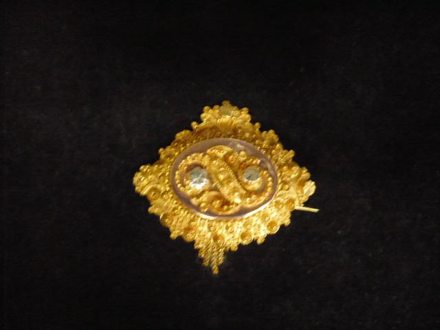 Antieke Gouden Oud-Hollandse Broche Mutsenbel Uniek Vintage, Ophalen of Verzenden, Goud
