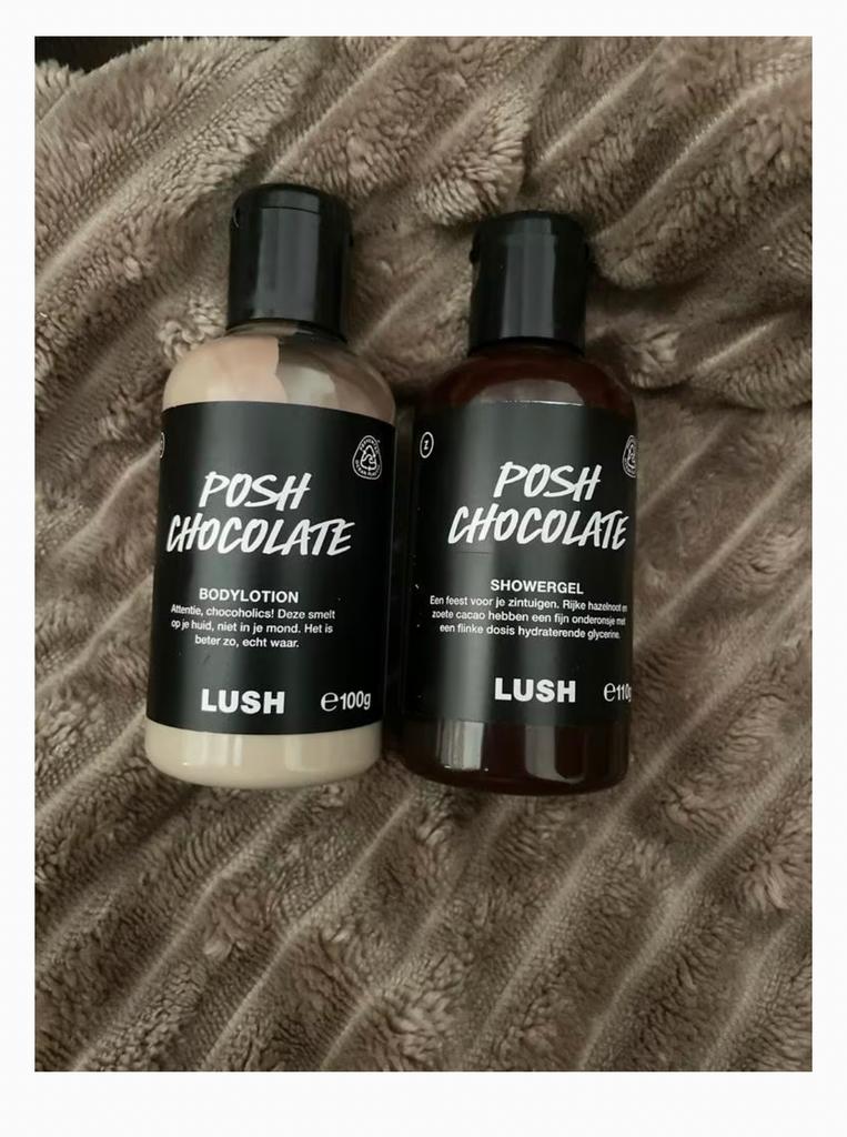 Lush Posh Chocolate Set - Bodylotion & Showergel, Verzenden, Zo goed als nieuw, Bodylotion, Crème of Olie