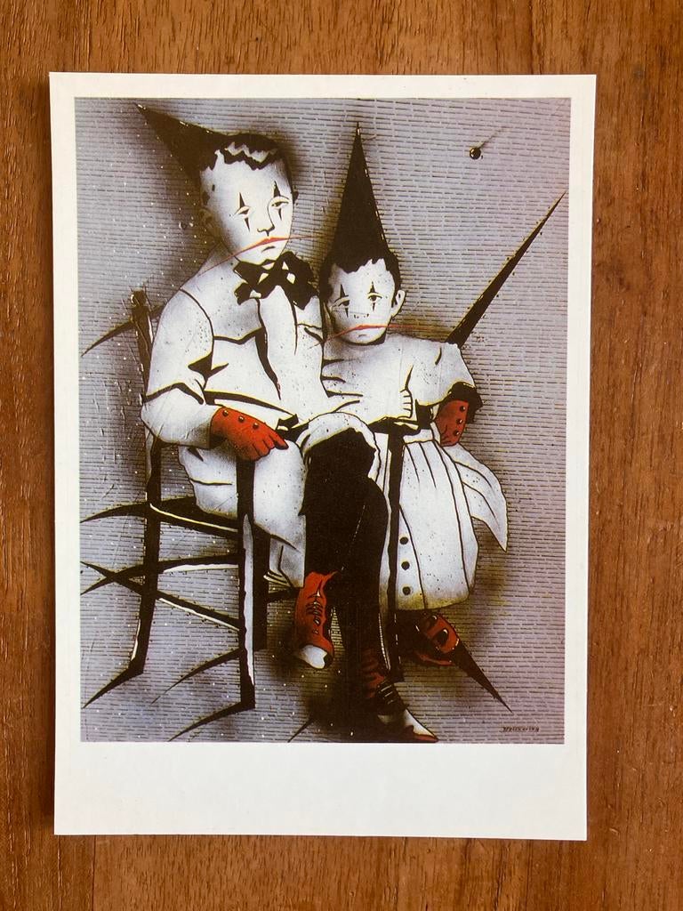 Elzbieta Terlikowska - Twee clowns, Ophalen of Verzenden, 1980 tot heden, Ongelopen, Ambachten of Beroep