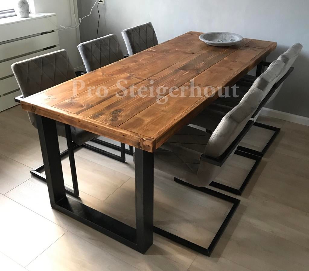 Foto 2 van Steigerhout Eettafel Tafel Vergadertafel Werktafel Bureau