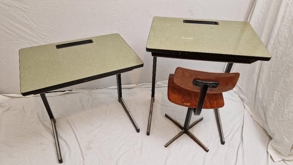 Vintage Marko bureau 2x en 1 stoel kinder school retro, Ophalen of Verzenden, Gebruikt