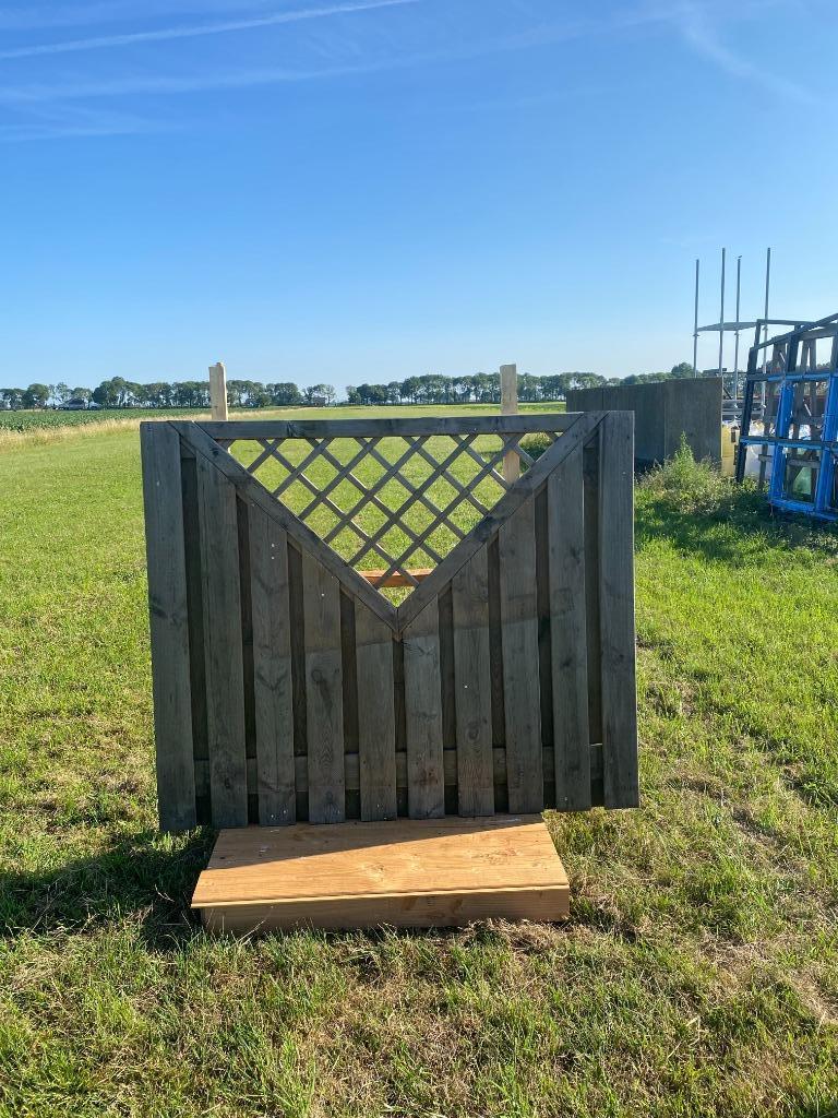 KOOPJE 7x Schuttingscherm met trellis Mp25027, Tuin en Terras, Ophalen, Hout, Minder dan 3 meter