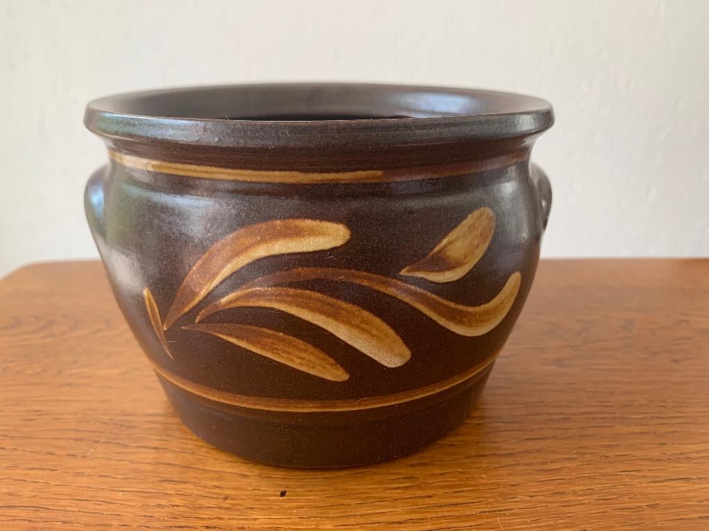 "Keulse Pot" Bruin Aardewerk Handbeschilderd Gemerkt "WW", Ophalen of Verzenden, Overige typen