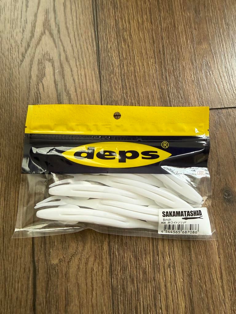 Deps Sakamata Shad 6 inch (ca. 15 cm) White Solid, Ophalen of Verzenden, Zo goed als nieuw, Overige typen