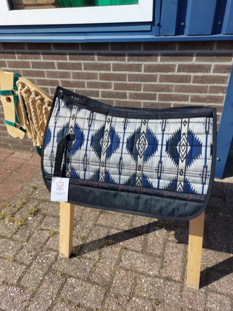 Tweedekans westernpad squareskirt vilt zwart/blauw S EDIX, Dieren en Toebehoren, Paarden en Pony's | Dekens en Dekjes, Ophalen of Verzenden