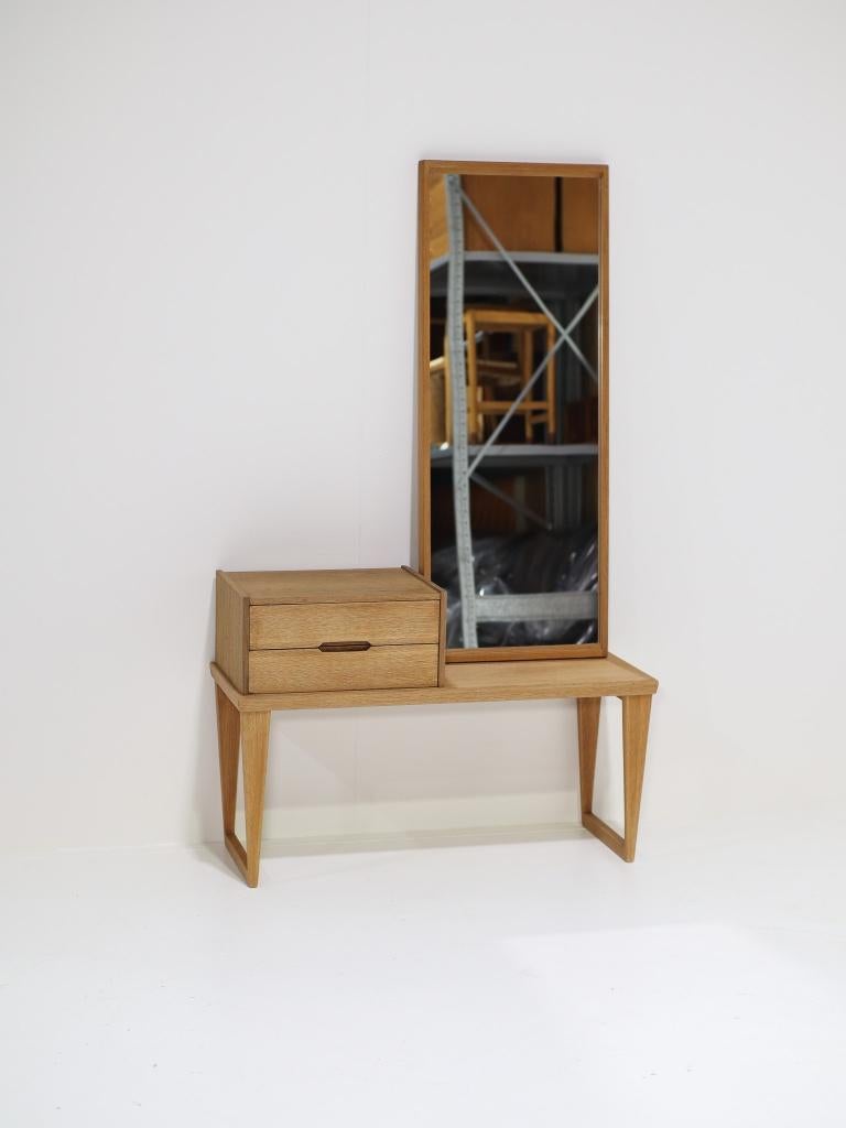 Kai Kristiansen halkastje met spiegel Aksel Kjersgaard eiken, Ophalen, Minder dan 50 cm, -, 100 tot 150 cm
