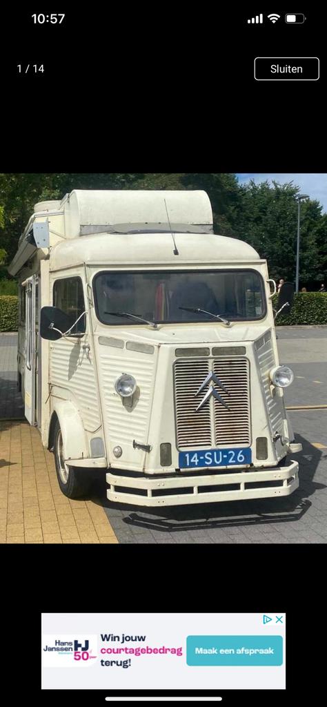 Citroen HY camper foodtruck verlengd en verhoogd, Auto's, Voorwielaandrijving, 1730 kg, Overige modellen, Overige bekleding