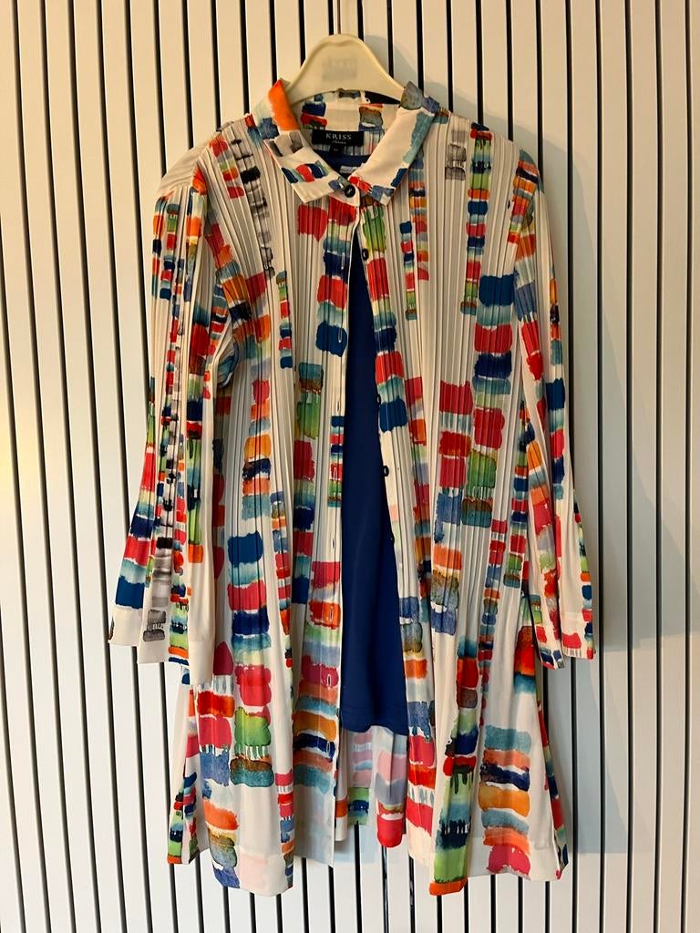 Blouse kleurrijk met passend top Kriss maat M, Kleding | Dames, Ophalen of Verzenden, Zo goed als nieuw, Maat 38/40 (M)