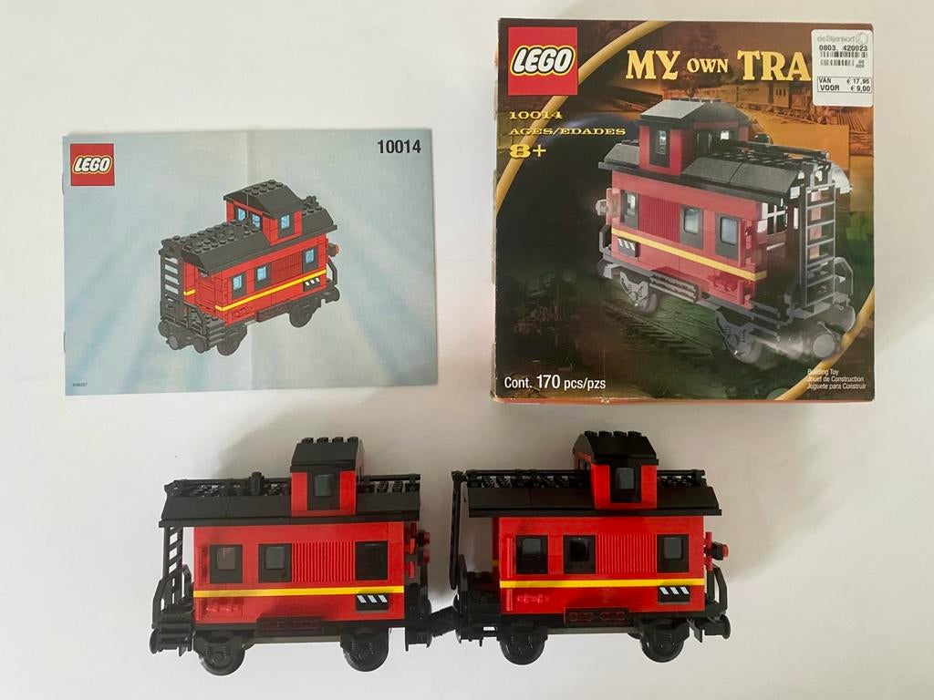 Lego Trein 9V My Own Train 1X wagon 10014 Caboose Met doos, Ophalen of Verzenden, Zo goed als nieuw, Complete set, Lego