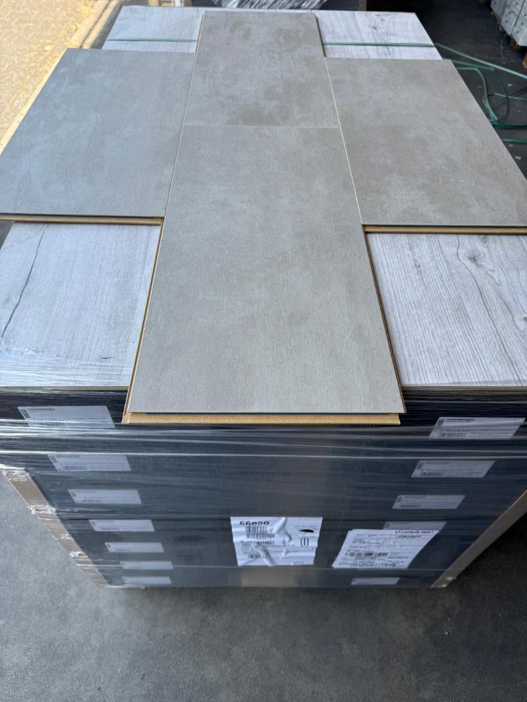 Waterbestendig Tegel Laminaat Soft Cloud Grey €9,95p/m2, Crème, 75 m² of meer, Nieuw, Ophalen of Verzenden