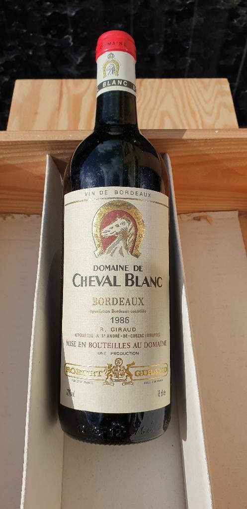 Domaine De Cheval Blanc Bordeaux 1986, Frankrijk, Nieuw, Ophalen of Verzenden, Rode wijn