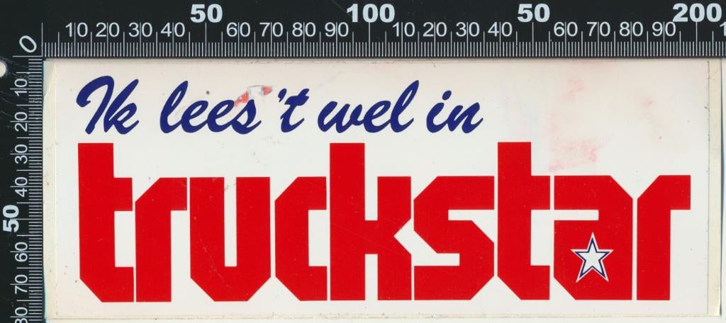 Sticker: Truckstar - Ik lees het wel in (2), Verzamelen, Ophalen of Verzenden, Zo goed als nieuw, Bedrijf of Vereniging