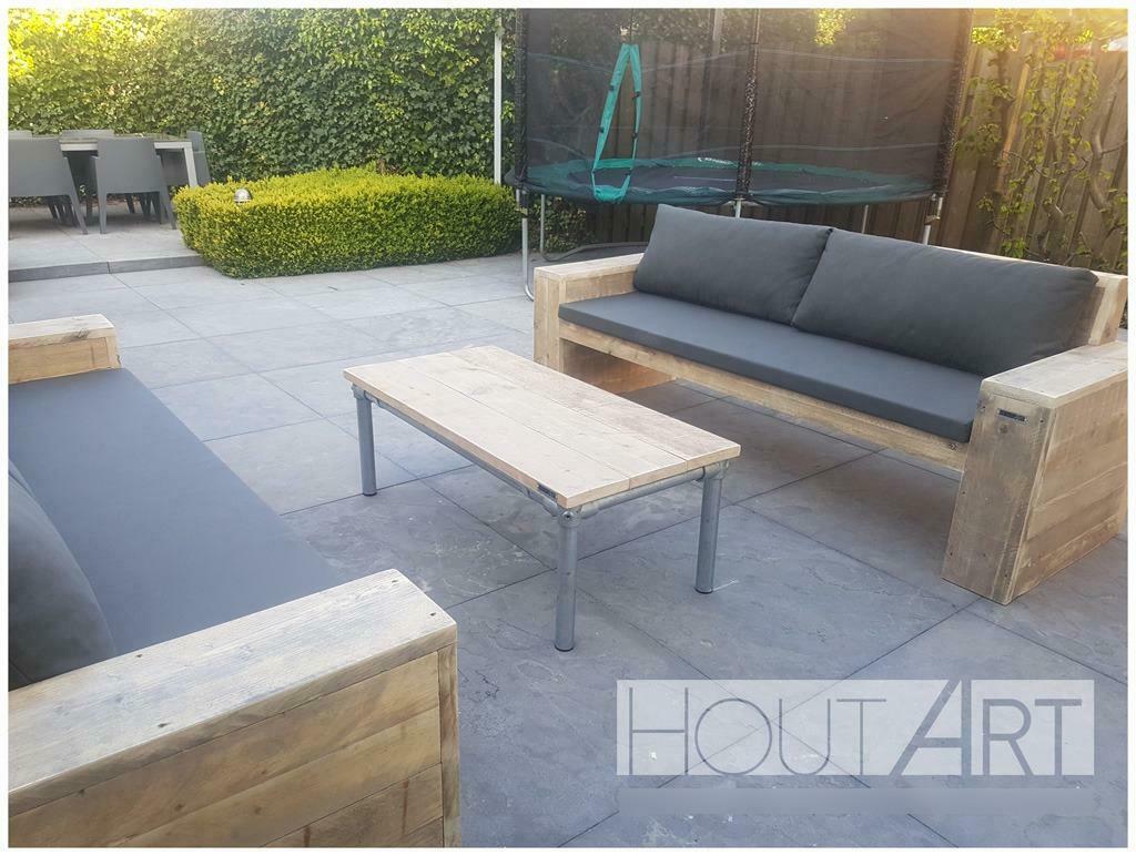 Salontafel steigerbuis met steigerhout, Tuin en Terras, Tuintafels, Info@hout-art.nl, Nieuw, Ophalen of Verzenden, Hoeves 3 in Schijndel