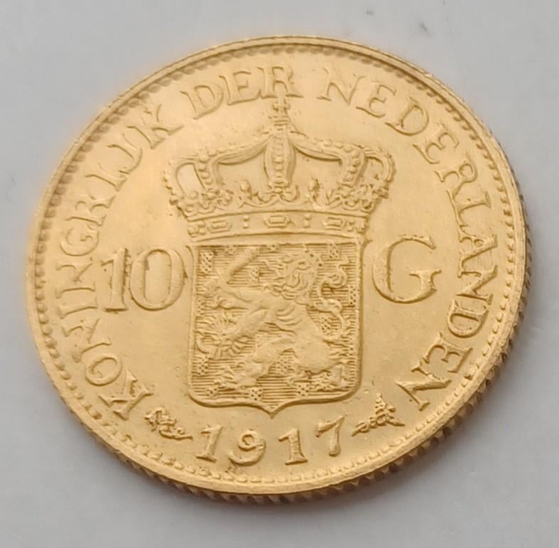 Gouden tientje Wilhelmina, Postzegels en Munten, Munten | Nederland, Losse munt, 10 gulden, Koningin Wilhelmina, Goud, Ophalen of Verzenden