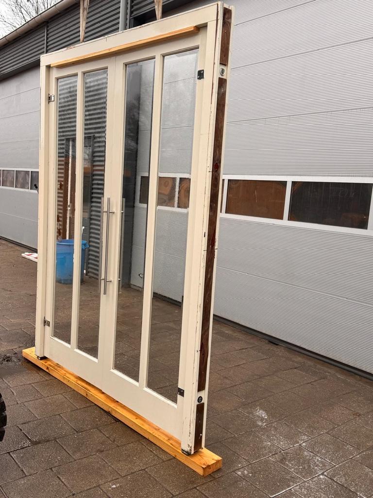 openslaande deuren hardhouten kozijnen 204x258, Doe-het-zelf en Verbouw, Kozijnen en Schuifpuien, Ophalen, Gebruikt, Hout, Overige typen