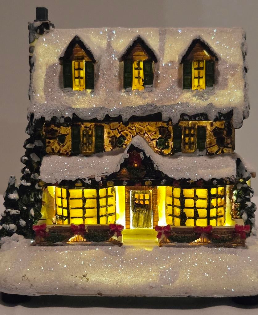 Thomas Kinkade Kersthuisje, Diversen, Kerst, Zo goed als nieuw, Ophalen of Verzenden