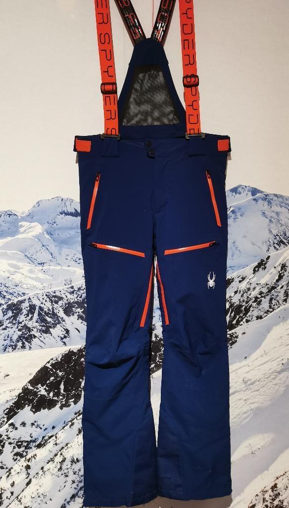Spyder Skibroek, Bormio GTX, S/48, Blauw/rood, Gore-Tex, Broek, Ophalen of Verzenden, Spyder, Gedragen