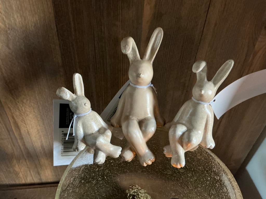 NIEUW set van 3 konijnen vaas pot hangers randhangers, Ophalen of Verzenden, Nieuw