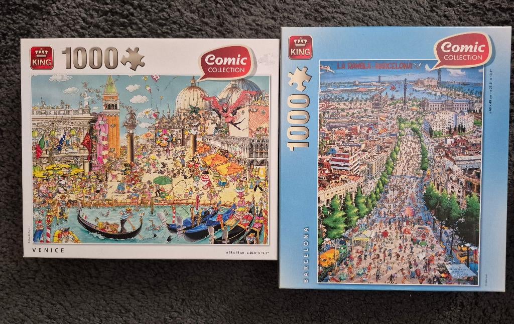 Puzzel Comic Collection Venetie en Barcelona, Ophalen of Verzenden, 500 t/m 1500 stukjes, Gebruikt, Legpuzzel