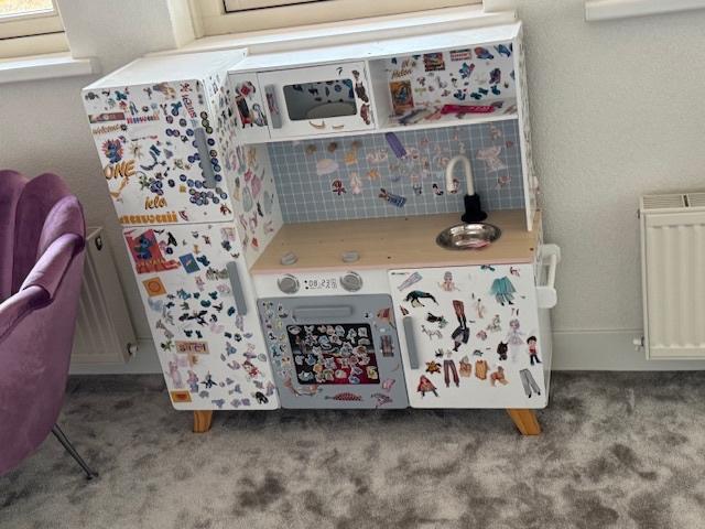Kinder keuken XL Modern wit-grijs Merk: Bandits & Angels, Ophalen of Verzenden, Gebruikt, Hout, Speelkeuken