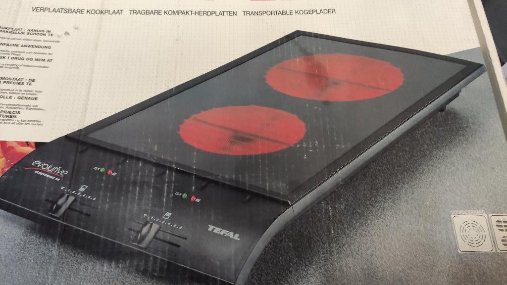 TEFAL VERPLAATSBARE KERAMISCHE KOOKPLAAT NIEUW IN DOOS, Halogeen, Nieuw, 3 kookzones of minder, Ophalen of Verzenden