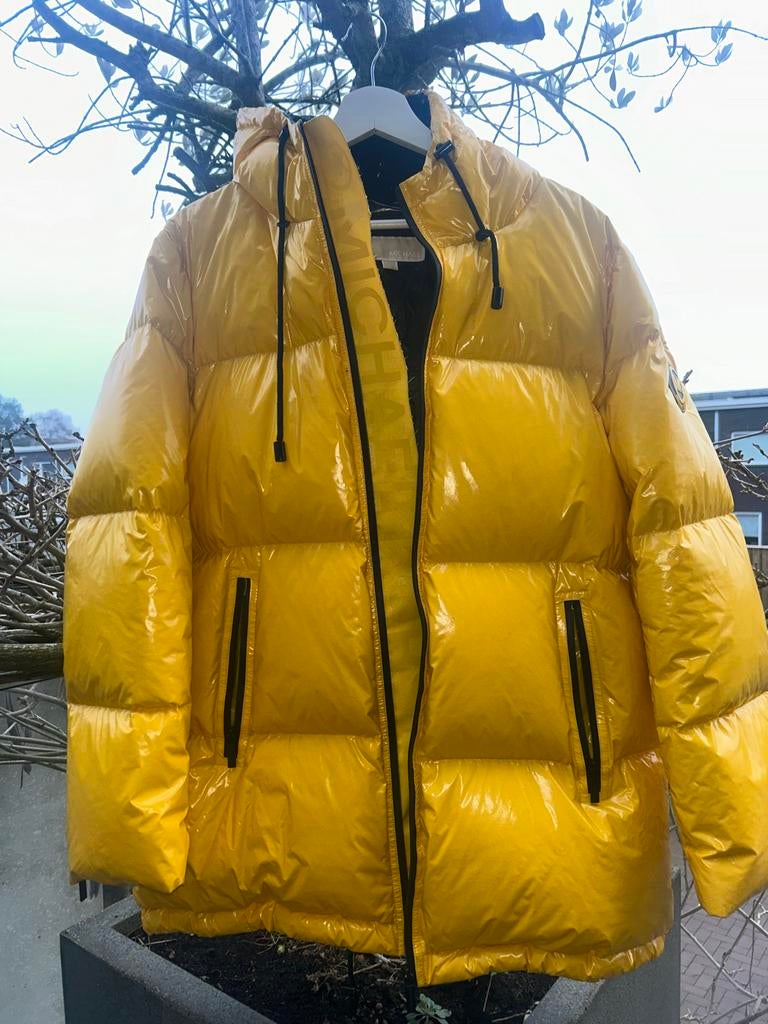 Michael Kors Gele Ski Jas / Puffer Jacket, Ophalen of Verzenden, Zo goed als nieuw, Maat 38/40 (M), Jack