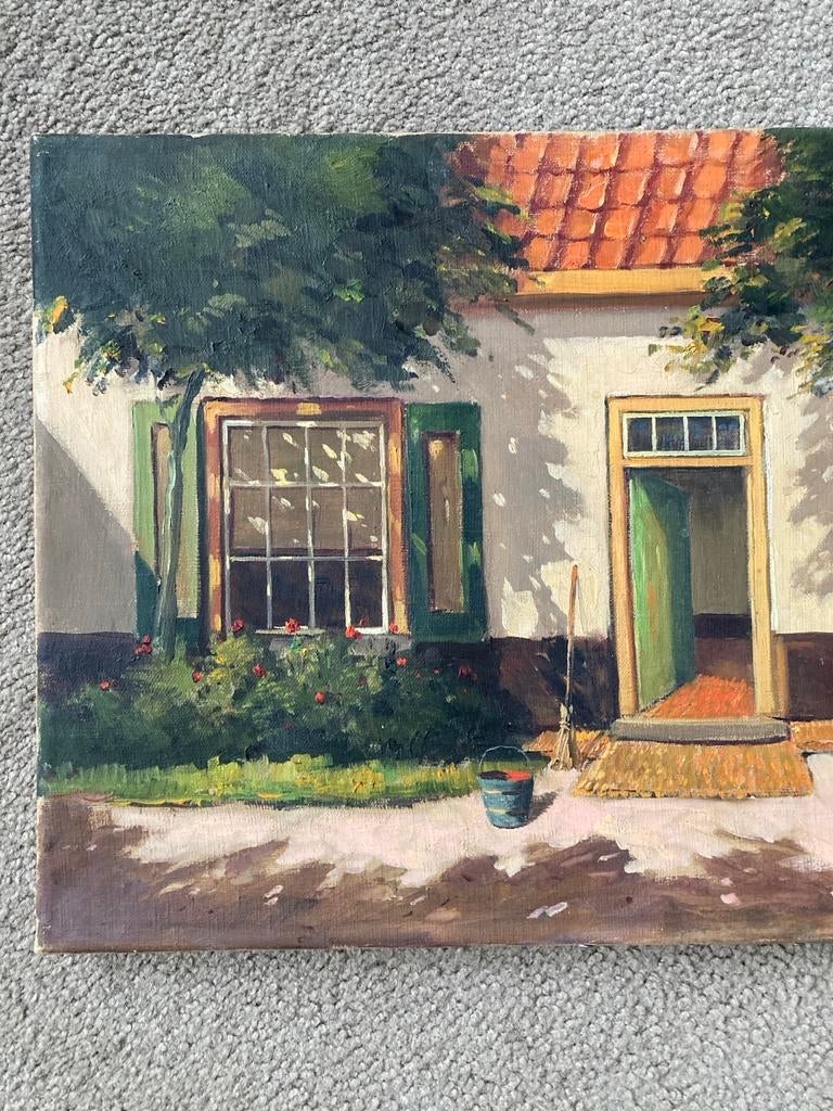 Schilderij van een huis, Ophalen of Verzenden