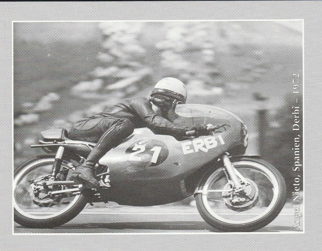 Derbi 1972 Angel Nieto motor racemotor moto sport, Ophalen of Verzenden, 1960 tot 1980, Ongelopen, Voertuig